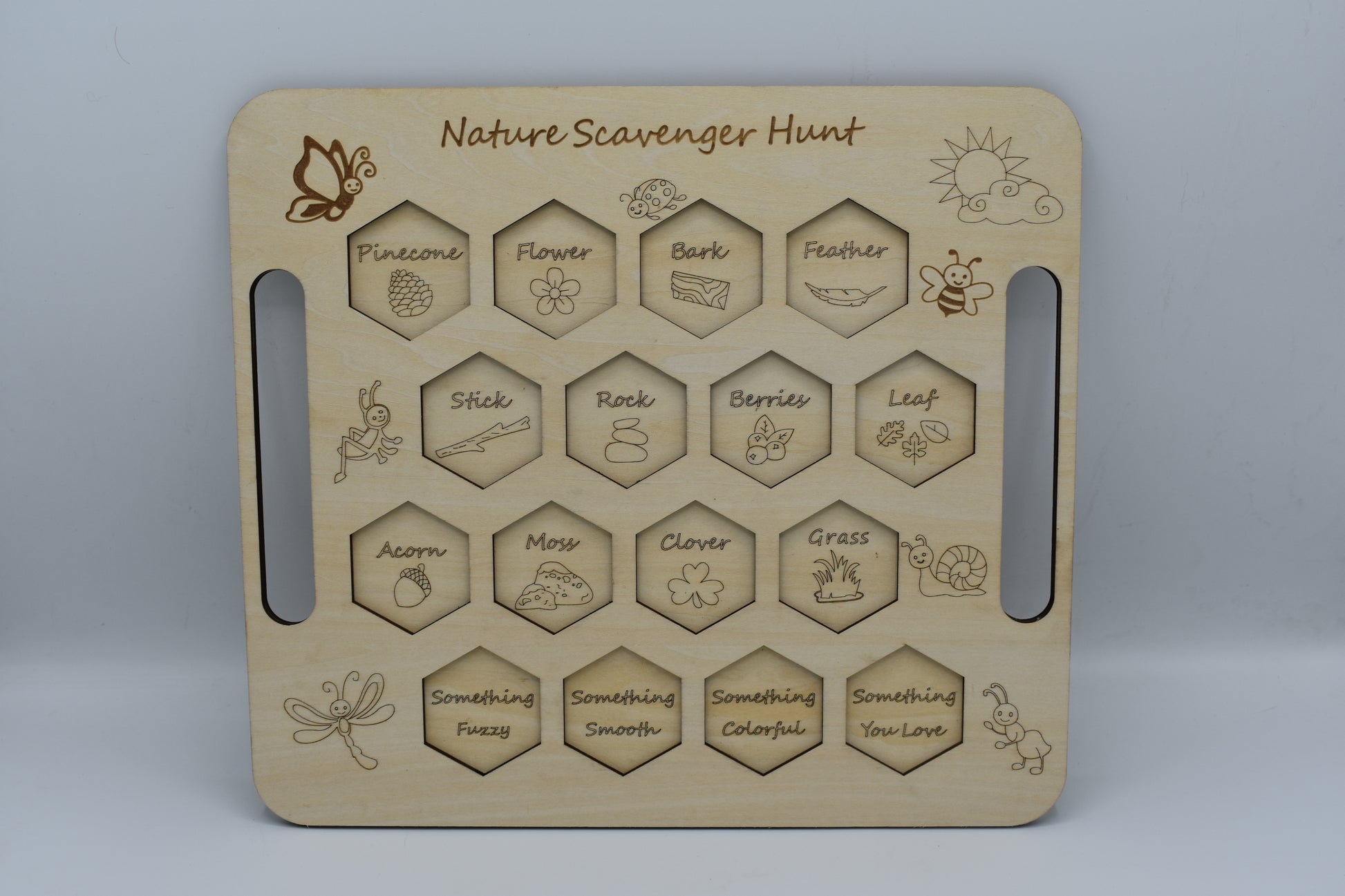 Nature Scavenger Hunt Wooden Tray