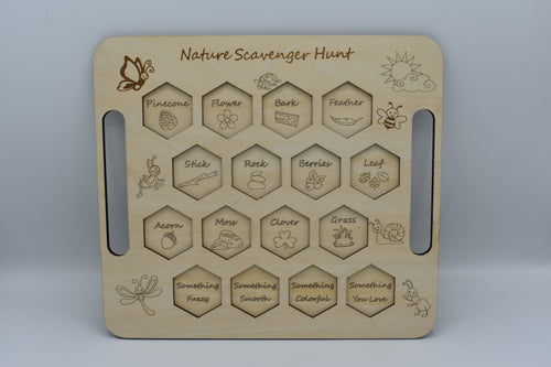 Nature Scavenger Hunt Wooden Tray