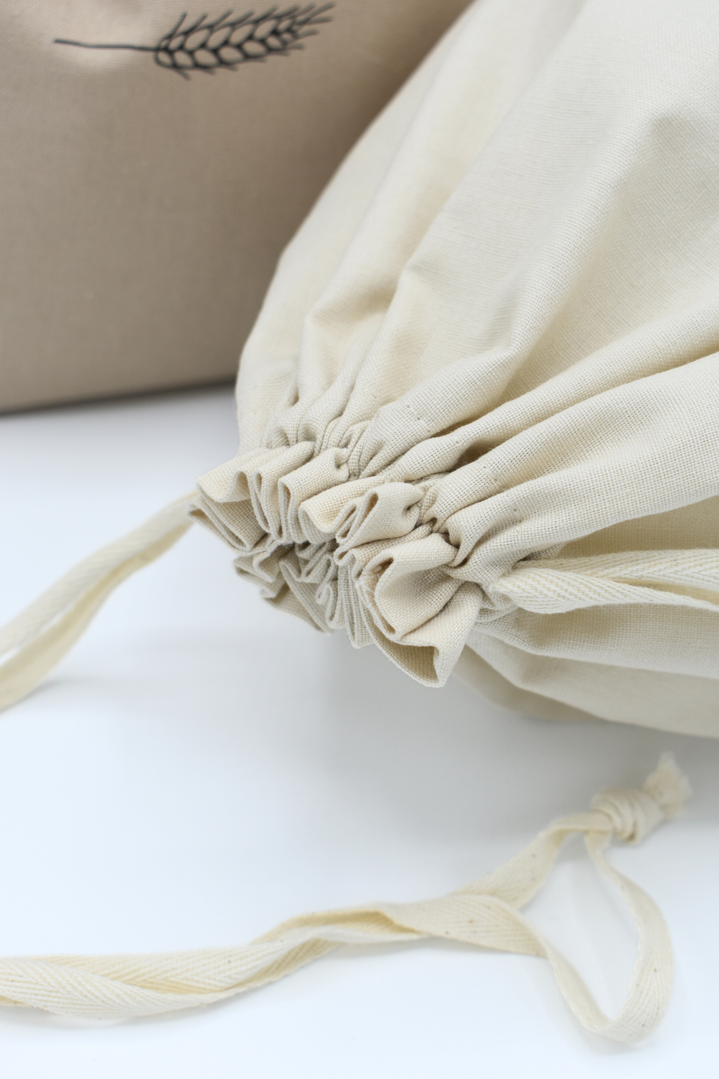 Drawstring closure ties tight to ensure freshness