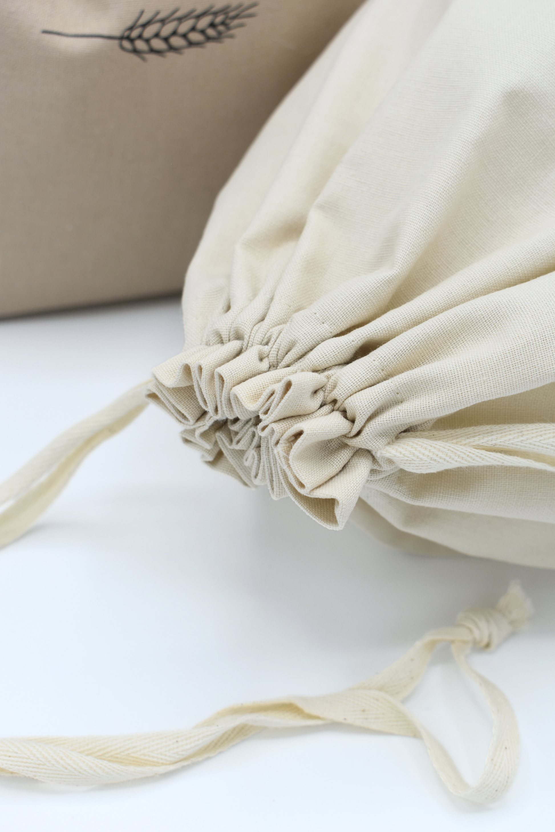 Drawstring closure ties tight to ensure freshness